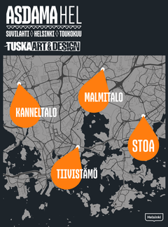 ASDAMA-pysäkit, joihin omia töitä voi tuoda teokselle kuljetettavaksi. Oman teoksensa voi myös viedä itse Suvilahteen osaksi installaatiota.