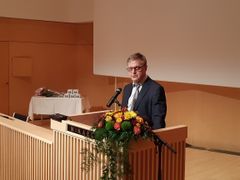 Brottspåföljdsmyndighetens generaldirektör Arto Kujala öppnade 30 årsfirandet av samhällstjänsten i S:t Michel i dag.