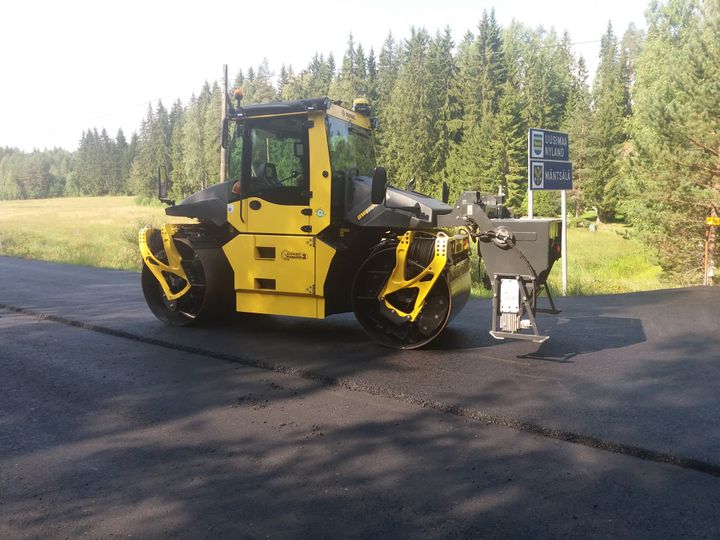 Beläggningsarbetet I södra Finland.
