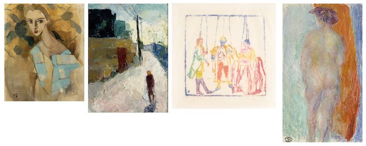 Helene Schjerfbeck: Girl from Eydtkuhne II (1927) I Elga Sesemann: Street (1945) I Ellen Thesleff: Marionettes (1907) I Sigrid Schauman: Model (c. 1958)