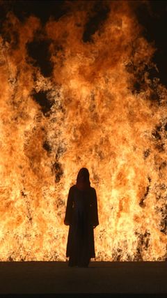 Bill Viola, Fire Woman, 2005. Video-sound installation. Photo: Kira Perov © Bill Viola Studio