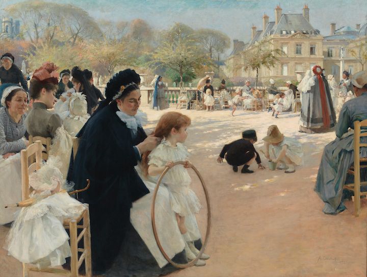 Albert Edelfelt: I Luxembourg-trädgården i Paris (1887). Finlands Nationalgalleri / Konstmuseet Ateneum. Foto: Finlands Nationalgalleri / Hannu Pakarinen.