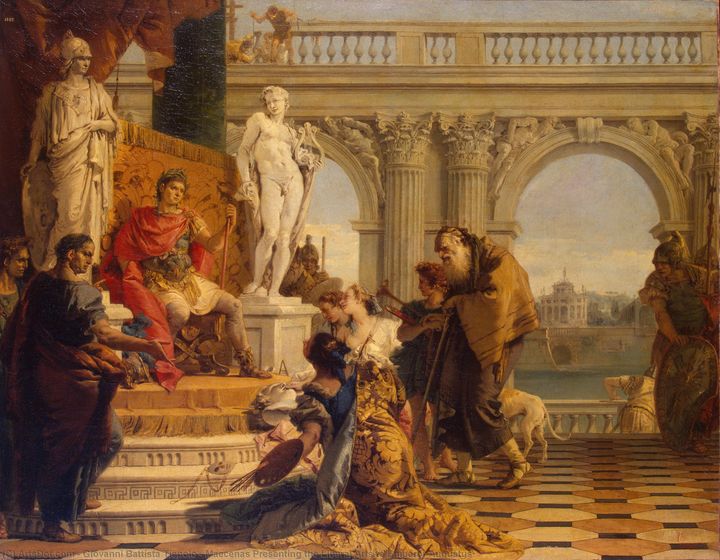Giovanni Battista (Giambattista) Tiepolo (1696−1770): 
Maecenas esittelee vapaat taiteet keisari Augustukselle. The State Hermitage Museum