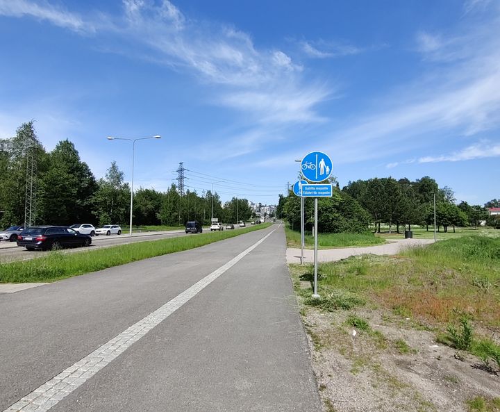 Itäväylää koilliseen Tankovainion puiston kohdalla.
Kuva Laura Virkki.