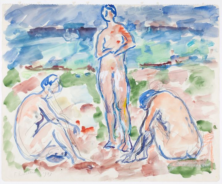 Tapani Raittila: Kylpijöitä IV (1983). Kansallisgalleria/Ateneumin taidemuseo, kokoelma Tuomo Seppo. Kuva: Kansallisgalleria/Jenni Nurminen.