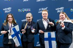 Miia Harpo, Saga Naumanen, Tom Moilanen ja Milla Tiira pääsivät mitalisijoille Abilympics Metz 2023 -kilpailussa. Kuva: Skills Finland / Juha Nurminen.