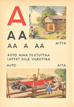 Suomen lasten aapinen (1951), toimittanut Kaisa Hälinen, kuvittanut Rudolf Koivu