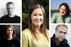 Kuvassa ylhäältä vasemmalta Saku Tuominen, Kerttu Kotakorpi ja Saara Kankaanrinta, alhaalla vasemmalla Julia Thurén ja alhaalla oikealla Risto Isomäki.