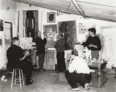 Brondan vintillä 1958. Kauko Kilpinen, Olavi Haarala, Arvo Summanen, Wiking Forsström, Eino Ruutsalo (kuva Aarre Ekholm)