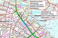 Työmaa-alueen kartta.