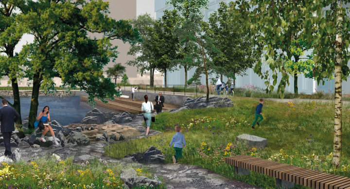 Conceptual rendering on how the new Keilarannanpuisto park could look. Image: Nomaji Landscape Architects Ltd.