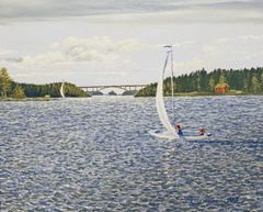 Teos: Luostarinen Veikko, Orivirran silta, 1993, öljy. Kuva: Anssi Taskinen.