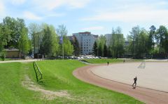 Herttoniemen liikuntapuistoa nykytilassa. Kuva: Elina Renkonen, Maisema-arkkitehtitoimisto Näkymä Oy