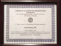 American Academy of Orthopaedic Surgeonsin (AAOS) vuosittain järjestämä maailman suurin ortopedinen kongressi järjestettiin San Diegossa 14.–18.3. 2017.