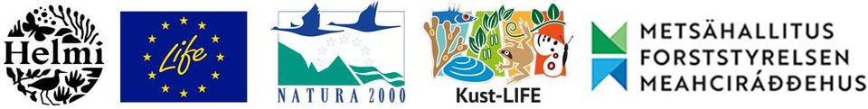 Logotyper: Helmi-programmet, Life, Natura 2000, Kust-LIFE, Forststyrelsen