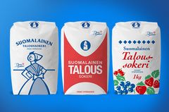 Suomen Sokerin 100-vuotisjuhlan kunniaksi myymälöissä on kolme retropakkausta 1950-, 1960- ja 1990-luvuilta.