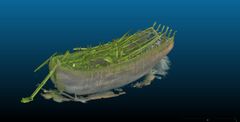 Stillkuva hylyn 3D-mallinnuksesta. Mallinnus ja kuva: Kari Hyttinen ja Pasi Lammi