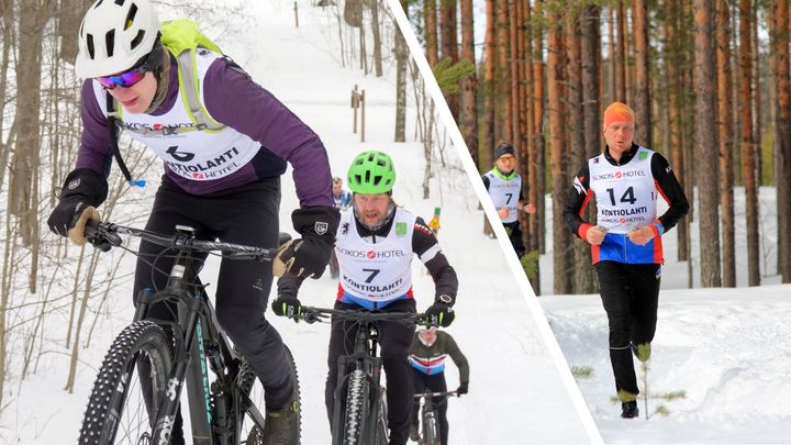 Jaama Winter pyöräillään ja juostaan huolletuilla Kontionpolut-verkoston reiteillä Kontiolahdella.