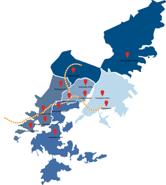 Uuden Helsingin Mikaelin seurakunnan jäsenet asuvat seuraavilla alueilla: Kivikko, Kontula, Vesala, Mellunmäki, Fallpacka, Östersundom, Vartiokylä, Itäkeskus, Puotila ja Puotinharju. Kartalla ylimpänä olevat tummansiniset sekä Vartiokylän kirkon kohdalla oleva vaaleamman sininen alue muodostavat uuden seurakunnan alueen.