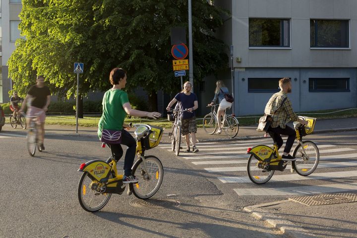 Helsingissä pyöräiltiin ennätystahtiin toukokuussa. Kuva: Lauri Eriksson/HSL