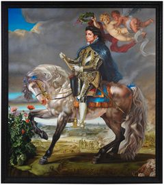 Kehinde Wiley
Equestrian Portrait of King Philip II
(Michael Jackson)
2010
oil on canvas
3510 x 3010 mm
Olbricht Collection, Berlin. Photo by Jeurg
Iseler. Courtesy of Stephen Friedman Gallery,
London and Sean Kelly Gallery, New York
© Kehinde Wiley