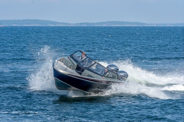 The 31 foot boat that can carry ten passengers is the manufacturer’s largest and fastest model yet. With the largest engines, maximum speed exceeds 59 knots.