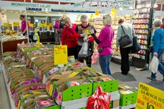 Helsingin Messukeskuksen Kevätmessuilla 11.-14.4.2013 sipulit ja mukulat tekivät kauppansa. Kuva Markku Ojala.