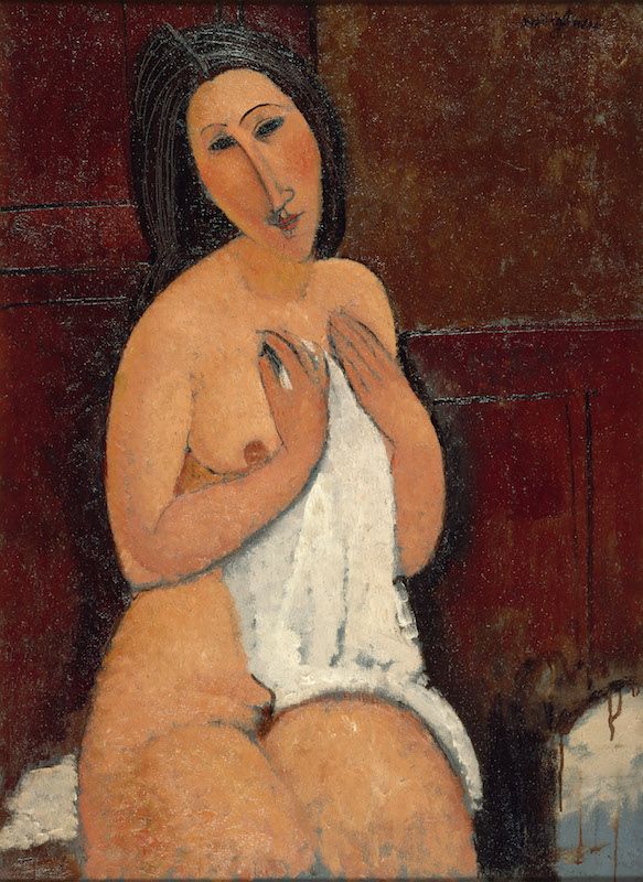 Amedeo Modigliani: Seated Nude With a Shirt (1917). Villeneuve-d’Ascq, LaM, former collection Roger Dutilleul. Photo: Philip Bernard.
