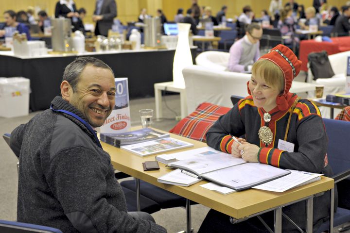 Meet Finlandissa myydään Suomea maailmalle kahdenvälisissä tapaamisissa. Kuva: Messukeskus