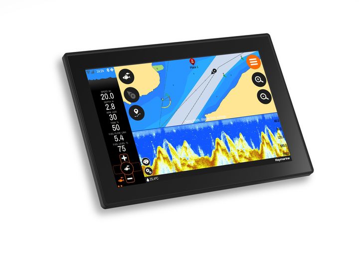 Buster Q Fishfinder can be used both in full display mode and on the Buster Q’s split screen with a chart on display at all times as well.