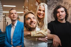 Vuoden nuori yrittäjä 2020 -finalistit Tomi Mäkilä, Lasse ja Maria Jalkanen sekä Douglas Castro. Kuva: Tapio Auvinen. Kuva vapaasti käytettävissä.