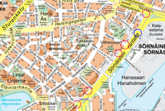 Työmaa-alueet kartalla. Töitä tehdään yhdessä risteyksessä kerrallaan touko- syyskuun välisenä aikana.