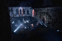 Apocalyptica at the church ruins in Pälkäne, world premiere Nov 27th, 2020. Photo: Anastasia Pajanen / Tuska Utopia