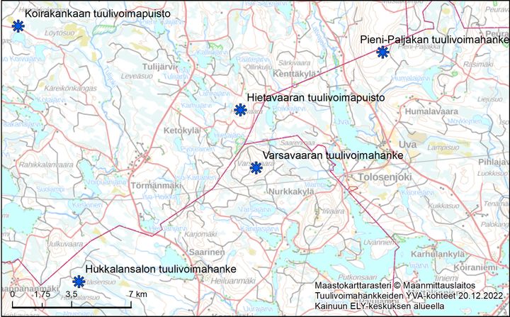 Varsavaaran tuulivoimahanke sijoittuu Paltamon kunnan pohjoisosaan.