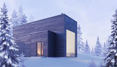 Suunnittelukuva Cube House -nimen saaneesta, Jerisjärvelle valmistuvasta  "vientinähtävyydestä".