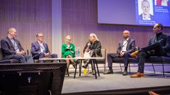 Tampere Business Forum 31.1.2020 paneelikeskustelu. Panelisteina Hannu Kivilinna, Juha Latvala, Irene Impiö, Johanna Kujala, Juha Tervala ja Kai Janhunen. Kuva: Mirella Mellonmaa.