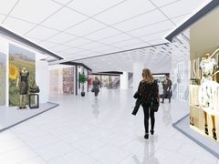 Uusi liikekeskus Espoon Tapiolassa sisäkäytävä