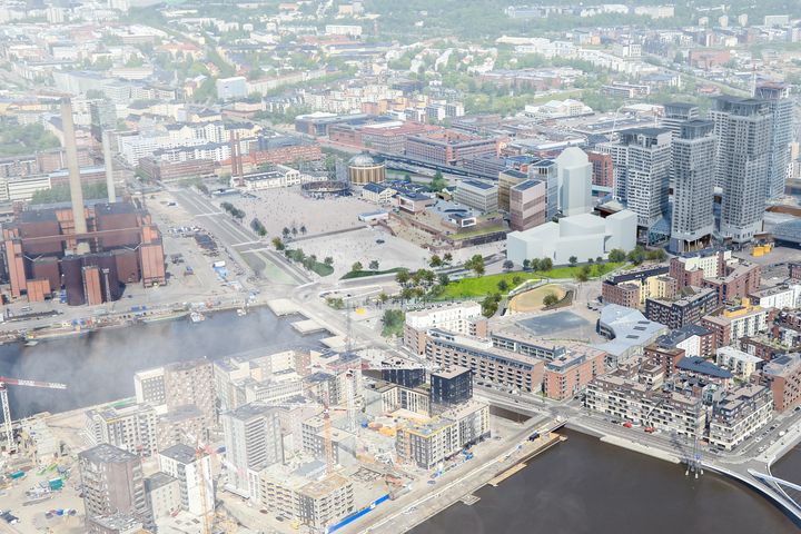 Havainnekuva Suvilahden tapahtuma-alueesta Event Hubin valmistumisen jälkeen. Kuva: Arco Architecture Company