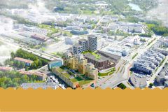 Havainnekuva Herttoniemen metrokortteli: Arkkitehdit Lahdelma & Mahlamäki