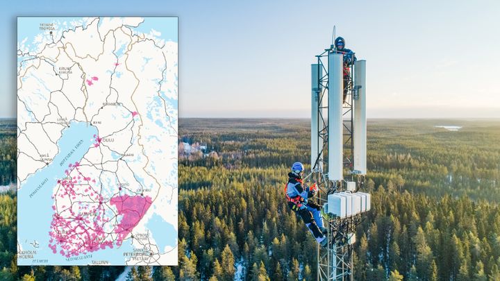 More than 60 new 5G towns were added to the scope of the 5G network in 2022, and DNA’s 5G services can now be used in a total of 203 locations around Finland. Image: DNA