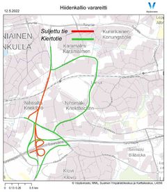 Kuva: Hiidenkallion tunnelin varareitti.