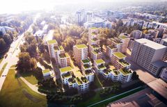 Ilmanäkymä, Satakielenrinne. Havainnekuva: Verstas Arkkitehdit.
