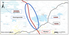 Karta om planeringsområde.