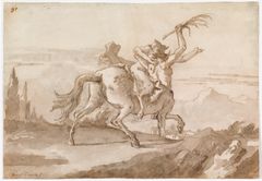 Giovanni Domenico Tiepolo (1696–1770)
Kentauri ryöstää naispuolisen satyyrin.
Rolando ja Siv Pieraccinin kokoelma, Kansallisgalleria
Kuva: Kansallisgalleria, Jenni Nurminen