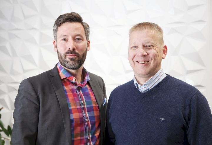 Johannes Leppänen ja Erkka Rantanen, MTV Oy. Kuva: Pekka Mustonen