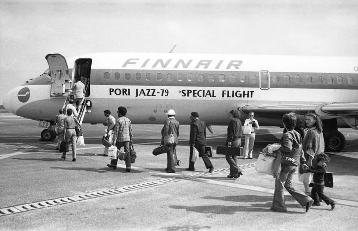 Finnairilta tilattu Pori Jazzin erikoislento muusikoille 1979