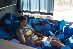 CEO Mikael Thuneberg working in the foam pit.