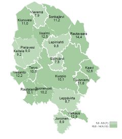 Työttömien työnhakijoiden osuus työvoimasta kunnittain maaliskuussa 2023.