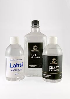Teerenpeli Craft Käsidesiä valmistetaan Teerenpelin Panimo & Tislaamossa Lahdessa. Se sisältää vähintään 74 % alkoholia.