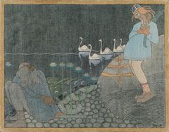 Joseph Alanen: Lemminkäinen ja karjapaimen (1919–1920). Kansallisgalleria / Ateneumin taidemuseo, kokoelma Maine Wartiovaara os. Alanen. Kuva: Kansallisgalleria / Jenni Nurminen.